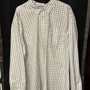 Basic Editions Men's Plaid Shirt - White and Tan like new only worn once